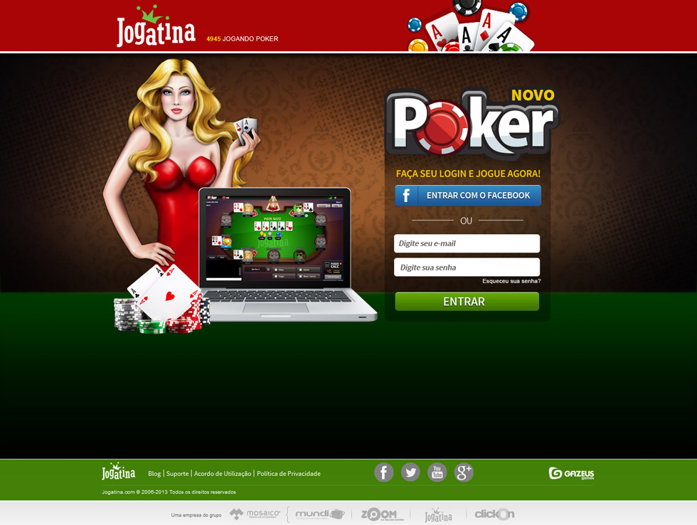 Criação do layout para landing page de Poker